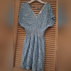 BeBop Blue and White Floral Dress